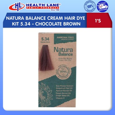 NATURA BALANCE KRIM RAMBUT DYE KIT 5.34 - COKLAT BROWN